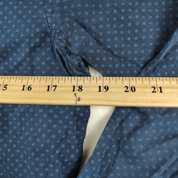 Zara Man Basic slim Fit Dot Print Blue Button Up Shirt Size Small - Picture 7 of 7